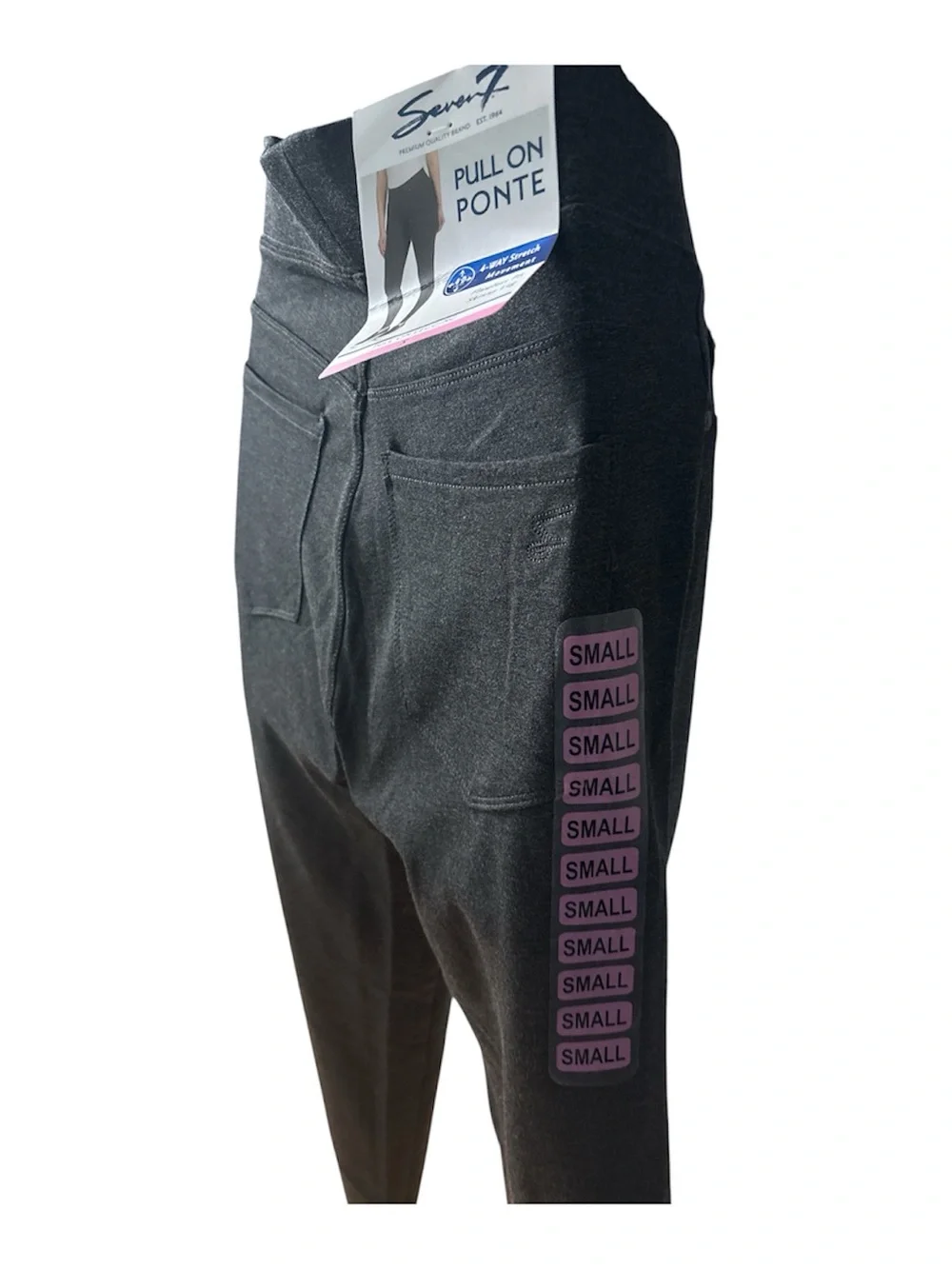 Seven7 Black High-Waist Ponte Charcol Gray Leggings NWT Size S